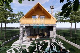 Senj, Veljun Primorski - teren s idejnim rješenjem za obiteljsku kuću sa bazenom, Senj, Terreno