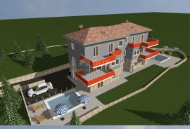 OPATIJA, IČIĆI, POLJANE- građevinsko zemljište 825m2 S GRAĐEVNOM DOZVOLOM i pogledom na more, Opatija - Okolica, أرض