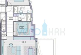 Grad Krk, moderan stan 87 m2 na katu novogradnje, prodaja, Krk, Διαμέρισμα