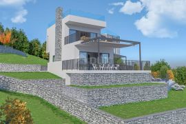 OPATIJA, POLJANE - zemljište 4400m2 s građevinskom dozvolom za vilu s bazenom i pogledom na more, Opatija - Okolica, Tierra