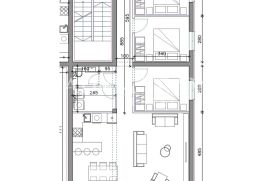 APARTMANI U NOVOGRADNJI S POGLEDOM NA MORE I GRATIS PARKINGOM - SUKOŠAN, Sukošan, Apartamento