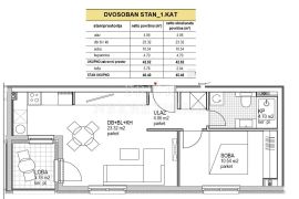 STAN, PRODAJA, NOVOGRADNJA, ZAGREB, DUBRAVA, 46 m2 , 2-soban, Donja Dubrava, Flat