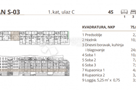 PROJEKT GORICA S03 3S+DB 75,00 m2, Velika Gorica, Kвартира