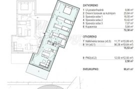 PAG, ŠIMUNI - MODERAN DVOSOBAN APARTMAN 120 METARA OD MORA (A2), Pag, Appartment