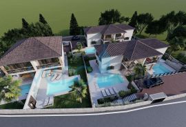 Krk, Linardići, teren 2048m2, projekt za resort, tri vile, prodaja, Krk, Terreno