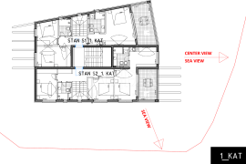 Novogradnja Krk - dvoetažni stan s pogledom na more, Krk, Apartamento