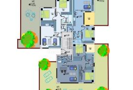 OTOK PAG, MANDRE - vrhunski 2s+db apartman s okućnicom u izgradnji, Kolan, Flat