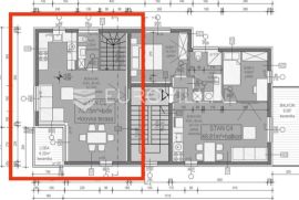 Zadar, Vir – Dvoetažni apartman C2 površine 81,07 m2 s pripadajućom krovnom terasom površine 30 m2, Vir, Daire