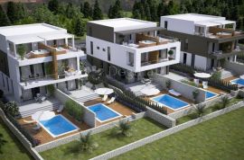 Dvoetažni penthouse s galerijom, pogledom na more i jacuzzijem, useljiva novogradnja, Pag, Appartamento