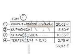 ISTRA - POREČ - TAR - NOVO - STAN 36,93m2 1S+DB, Poreč, Flat