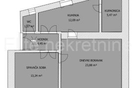 Pula, Veruda - prostran dvosoban stan, 87,26m2, tražena lokacija!, Pula, Appartamento