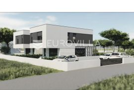 Medulin, novogradnja, dvojna kuća  oznake A - 120 m2 s vrtom u mirnom kvartu, Medulin, Haus