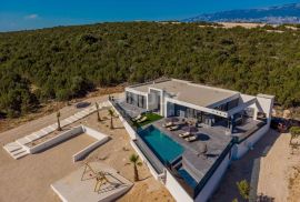 OTOK PAG, NOVALJA - luksuzna duplex vila na prostranoj okućnici s pogledom na more, Novalja, Σπίτι