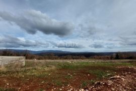 ISTRA, PIĆAN - Zemljište sa započetom gradnjom dvije kuće, rub sela, pogled na prirodu, Pićan, Земля