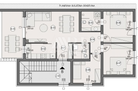 Pula, Valdebek - Stan ZG3B, 87m2, 3 sobe, terasa, parking i garaža, Pula, Apartamento