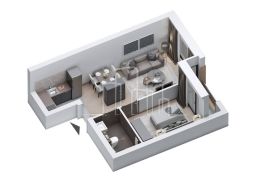 Apartman sa jednom spavaćom od 35,29 u izgradnji Snježna dolina Faza 2 Jahorina Lamela A1 i A2, Pale, Wohnung