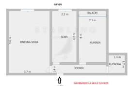 STAN, PRODAJA, ZAGREB, KNEŽIJA, 47 m2, 2-soban, Trešnjevka - Jug, Apartamento