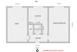 STAN, PRODAJA, ZAGREB, TRNSKO, 50 m2, 2-soban, Novi Zagreb - Zapad, شقة