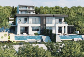 RIJEKA, KOSTRENA – ekskluzivna duplex vila s infinity bazenom, garažom, vrtom, panoramskim pogledom na more, Kostrena, Haus