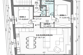 GRAD KRK - CENTAR - NOVOGRADNJA - Prizemlje s terasom i 2 parkirna mjesta, Krk, Apartamento