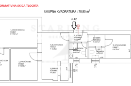 STAN, PRODAJA, ZAGREB, MAKSIMIR, 79 m2, 4-soban, Maksimir, شقة