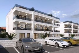 Zadar, Privlaka, novogradnja, luksuzni apartmanu u prizemlju s vrtom NKP, 86.45 m2, Privlaka, Apartamento