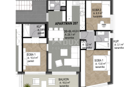 OPATIJA, CENTAR- stan 90,71m2 DB+3S s panoramskim pogledom na more- 3.KAT- APP 207, Opatija, Apartamento