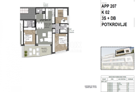 OPATIJA, CENTAR- stan 90,71m2 DB+3S s panoramskim pogledom na more- 3.KAT- APP 207, Opatija, Kвартира