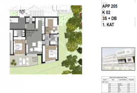 OPATIJA, CENTAR- stan 88,11m2 DB+3S s panoramskim pogledom na more- 1.KAT- APP 205, Opatija, Daire