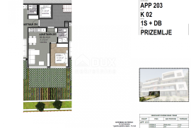 OPATIJA, CENTAR- stan 34,58m2 DB+1S s panoramskim pogledom na more- prizemlje + okućnica 32,12m2- APP 203, Opatija, Wohnung