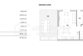 ISTRA, NOVIGRAD - OKOLICA- Luksuzan stan u prizemlju s okućnicom na TOP lokaciji, 300 m od mora, Novigrad, شقة