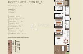 NAJPOŽELJNIJA NOVOGRADNJA U GRADU - STAN B-1-L, NA 1. KATU S POGLEDOM NA MORE, Novigrad, Wohnung