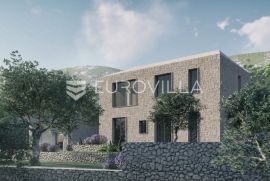 Otok Hvar, Jelsa, atraktivno građevinsko zemljište 3393,60 m2 s idejnim projektom za tri ville, Jelsa, Arazi