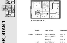 Novogradnja Krk, dvoetažni stan 80 m2,2S+DB,balkon, Krk, Stan