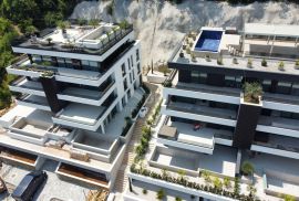 OPATIJA, CENTAR - 143m2 ekskluzivan stan u novogradnji s privatnim bazenom, panoramski pogled na more, Opatija, Daire