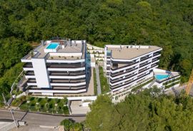 OPATIJA, CENTAR - stan u novogradnji s pogledom na more, zajednički bazen, garaža, Opatija, Apartamento