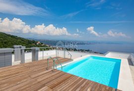 OPATIJA, CENTAR- penthouse u novogradnji 396m2 s panoramskim pogledom na more i s krovnom terasom s bazenom, Opatija, Daire