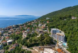 OPATIJA, CENTAR- penthouse u novogradnji 396m2 s panoramskim pogledom na more i s krovnom terasom s bazenom, Opatija, Daire