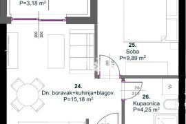 Istra, Medulin, prvi kat 35,62m2, 1SS+DB, 400 metara od mora, NOVO #prodaja, Medulin, شقة