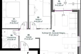 Istra, Medulin, prvi kat 53,16m2, 2SS+DB, 400 metara od mora, NOVO #prodaja, Medulin, Appartment