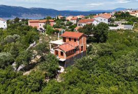 OTOK KRK, LINARDIĆI - Samostojeća kuća u roh-bau fazi s bazenom, jacuzzijem i spektakularnim pogledom na more, Krk, House