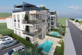 Zadar, Sukošan, trosoban stan s bazenom i vrtom, prvi red uz more, NKP 114,04m2, Sukošan, Wohnung