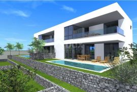 OTOK KRK, MALINSKA - moderna dvojna kuća sa bazenom, Malinska-Dubašnica, House