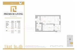 DONJI ZAMET, vrhunska novogradnja 1S+DB s pogledom na more i garažom (S4.1), Rijeka, Apartamento