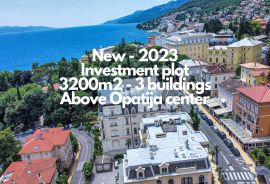 OPATIJA, CENTAR - NOVO - veće investicijsko zemljište za izgradnju 3 zgrade, centar Opatije, pogled, Opatija, Земля