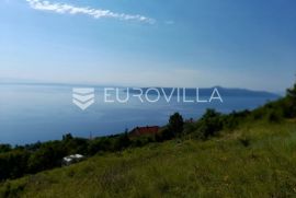 Istra, Mošćenička Draga, građevinsko zemljište 2256 m2 sa pogledom na more, Mošćenička Draga, Tierra