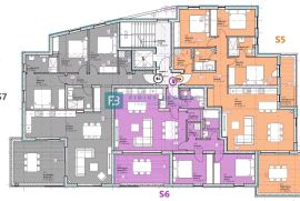 VODICE, novogradnja, 1. kat, pogled na more, 3 spavaće sobe, lift, ostava, Vodice, Apartamento