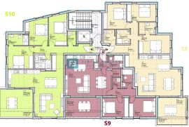 VODICE, novogradnja, 2. kat, pogled na more, lift, parking, ostava, Vodice, Apartamento