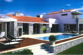 Istra, Tinjan, građevinsko zemljište 1490m2 s građevinskom dozvolom za kuću s bazenom prodaja, Tinjan, Terreno