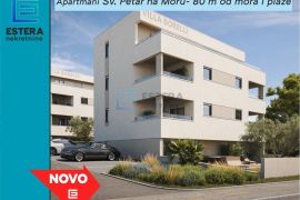 PRODAJA apartman S4V1 Sv. Petar na Moru, 65 m2, parking, 70 m od mora, Sveti Filip I Jakov, شقة